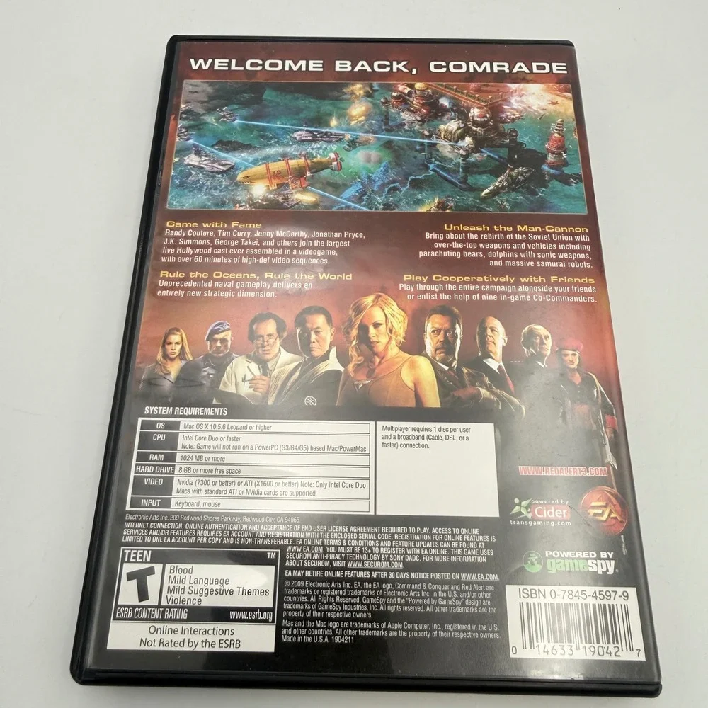 Command & Conquer Red Alert 3 Apple Mac 2009 RTS Video Game EA Physical Disc